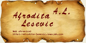 Afrodita Lešević vizit kartica
